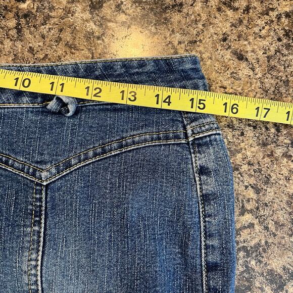 Jill Stuart Blue Denim Bootcut Jeans Exposed Seams Size 8 - Picture 7 of 9